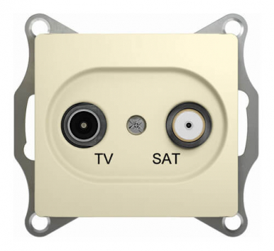 GLOSSA Розетка телевизионная TV-SAT одиночная в рамку 1дБ бежевая